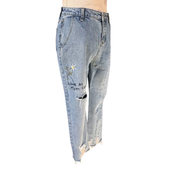 The Room embroidered, distressed denim jeans - Picture 3 of 7